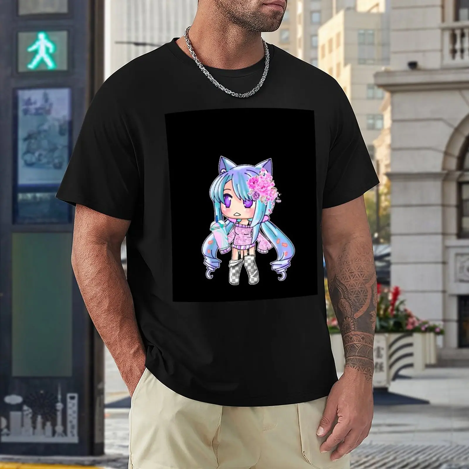 Jogo gacha vida camiseta masculina verão casual de manga curta camiseta  anime engraçado impressão 3d - AliExpress