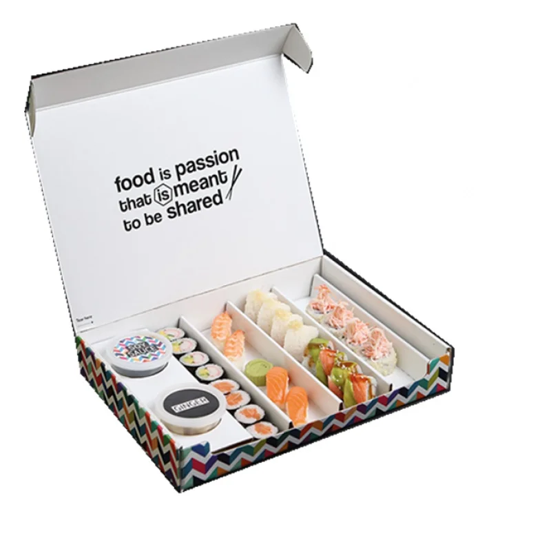 

Customized productSushi Packaging Box Custom Size Printed Disposable Take Away Take Out Sushi Box With Division