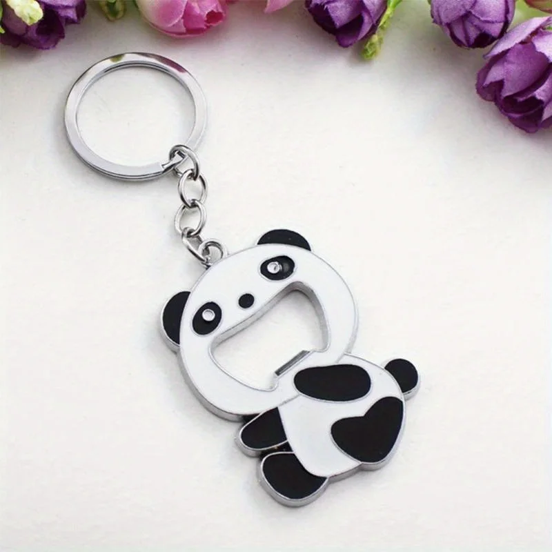 1PC Portable Hand Held Beer Wine Bottle Opener Made of High-quality Zinc Alloy for KEY Ring Cartoon Panda Mini Bottle Opener