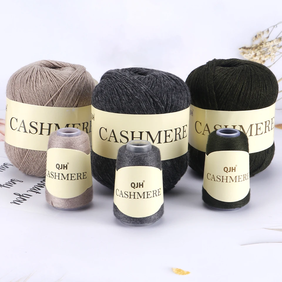 Cashmere Wool Blend Yarn - 20% Cashmere 80% Wool Super Soft Knitting Yarn Grey
