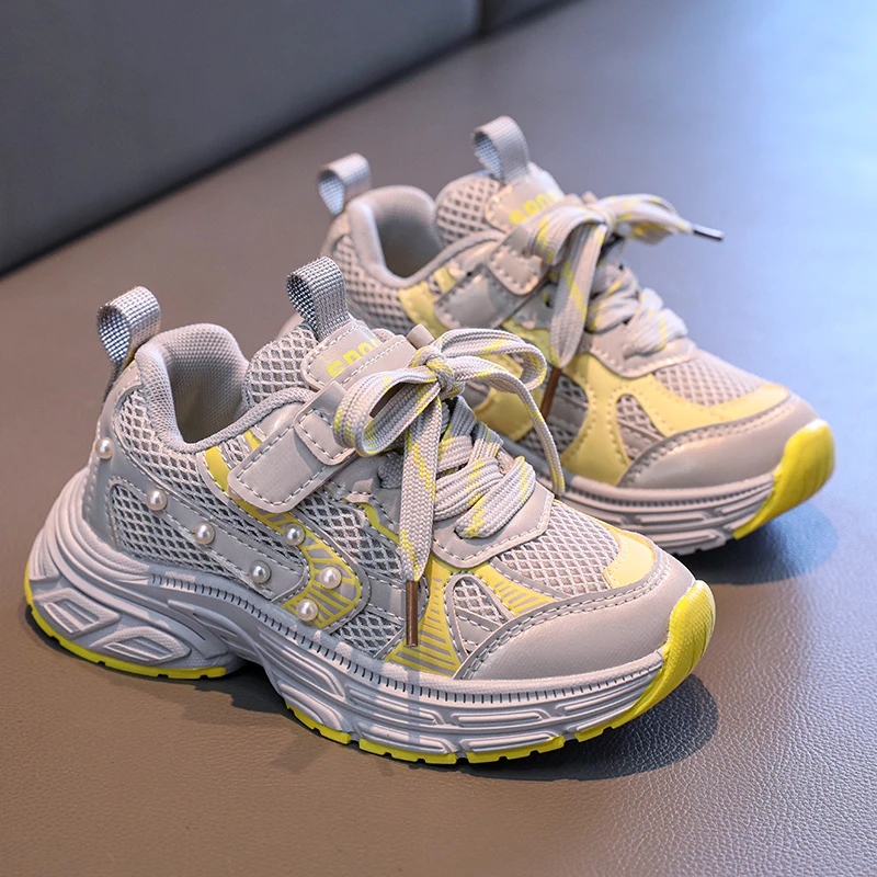 Girls Breathable Mesh Sneakers for School and Sports