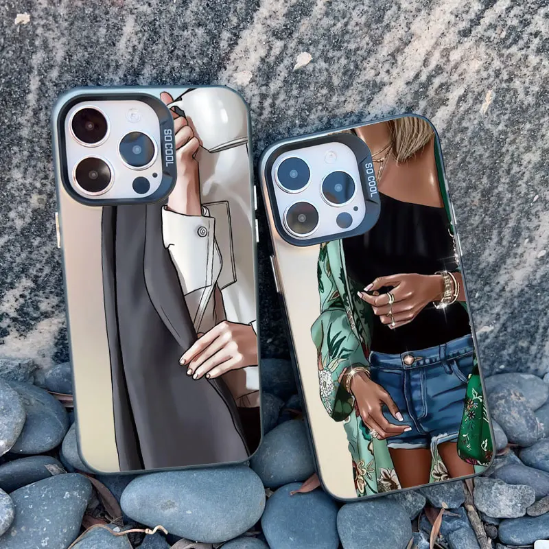 Girl Boss Coffee-Themed Shockproof Laser Phone Case
