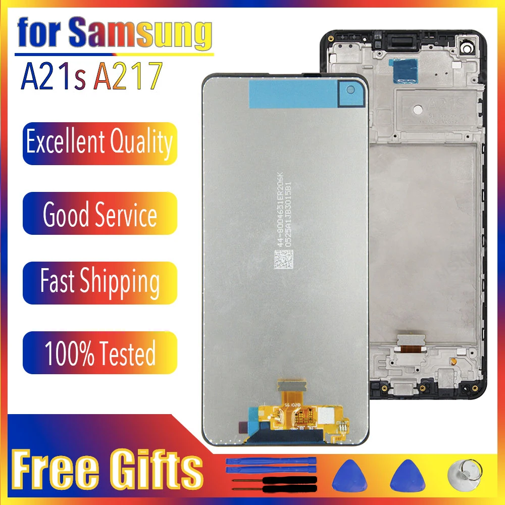ЖК-дисплей AMOLED 6,5 дюйма для Samsung Galaxy A21S, ЖК-дисплей с сенсорным экраном и дигитайзером, Замена для Samsung A21S, A217F, SM-A217F/DS LCD