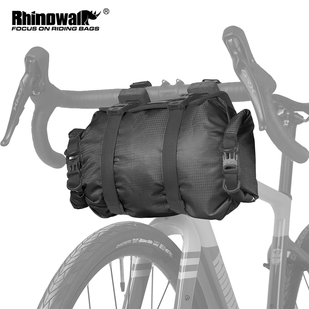 Rhinowalk Bilke Imbracature per manubrio Borsa asciutta da 12 litri Borsa anteriore staccabile impermeabile Base di montaggio di grandi dimensioni adatta per MTB Bicicletta da strada Ciclismo
