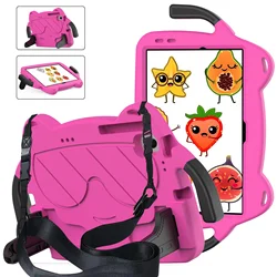 Durable EVA Kids Tablet Case with Handle and Stand for Nokia 10-Inch Tablets (Rose-Strap)