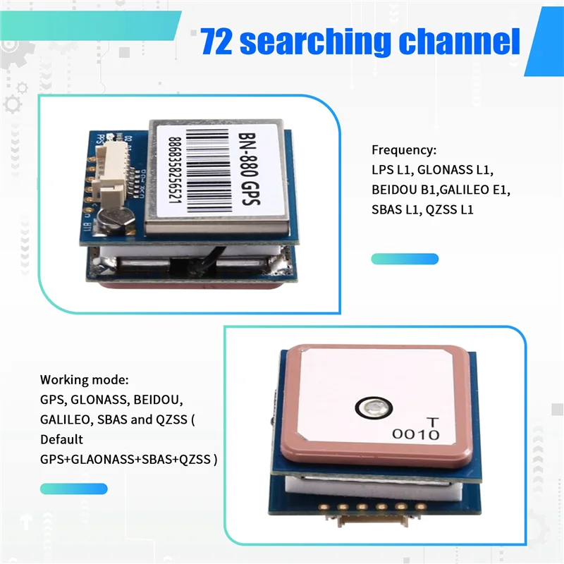 B50B-BN-880 GNSS 듀얼 GPS 모듈 QMC5883L AMP2.6/PIX-HAWK 비행 컨트롤러용 나침반 지원