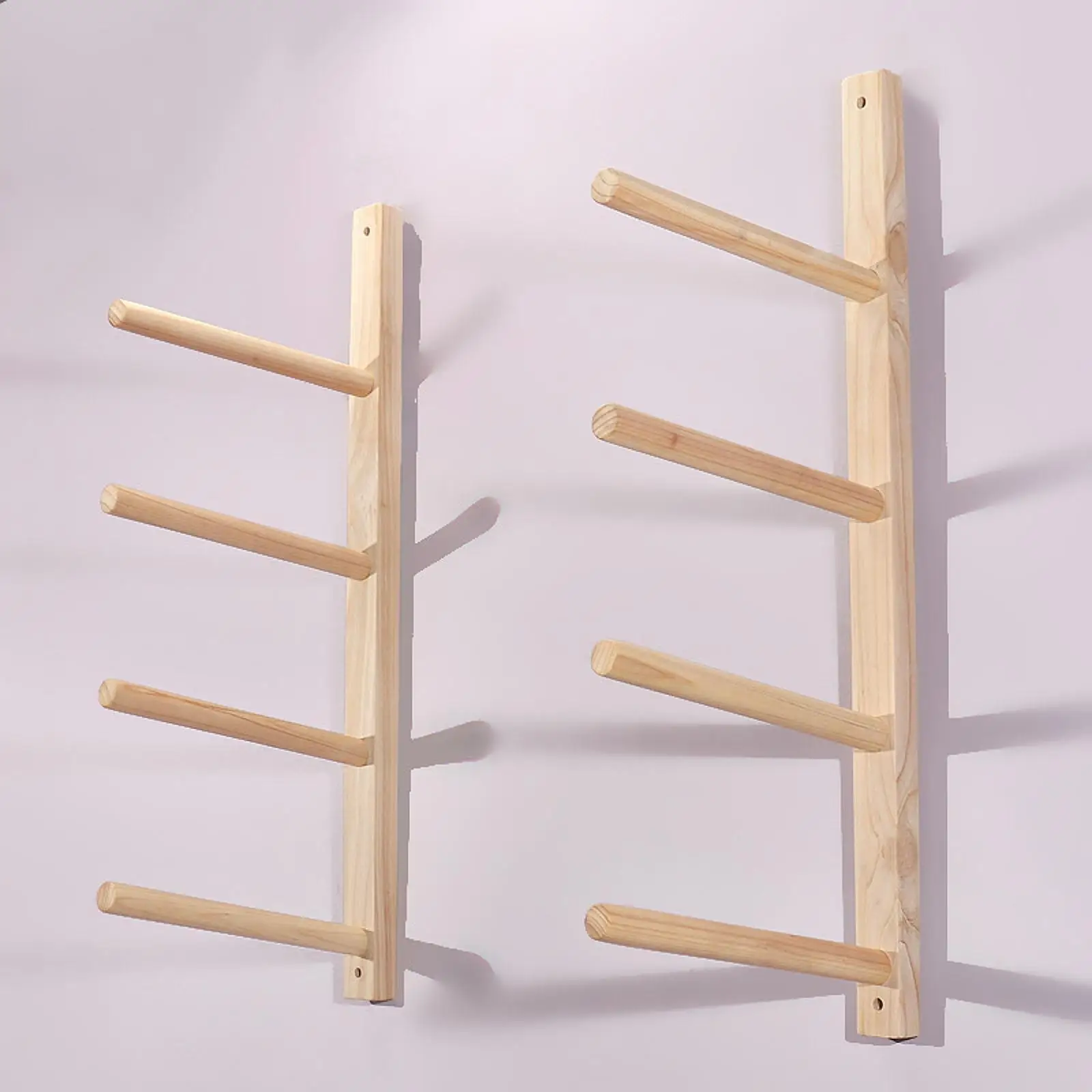 2 Pieces Wood Yoga Mat Storage Rack Portable Yoga Mat Holder for Foam Roller