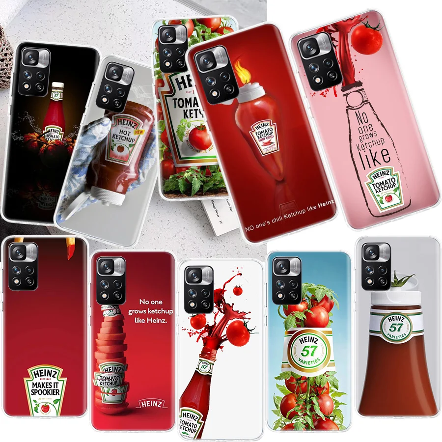 Cute Ins Heinz Tomato Ketchup Custodia Per Telefono Senape Per Xiaomi Redmi Note 11 11S 11T 5G 11E 10S 10 12S 12 Pro Plus 9S 9T 9 8T 8 7 6