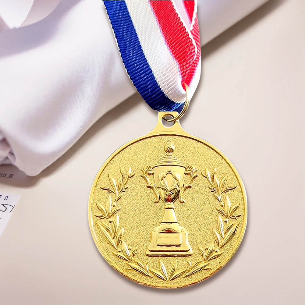 5.2cm Gold/Silver/Bronze Medal Award Medals with Neck Ribbon Sports Rewards Metal Winner Medals for Sports Competition Award Medals