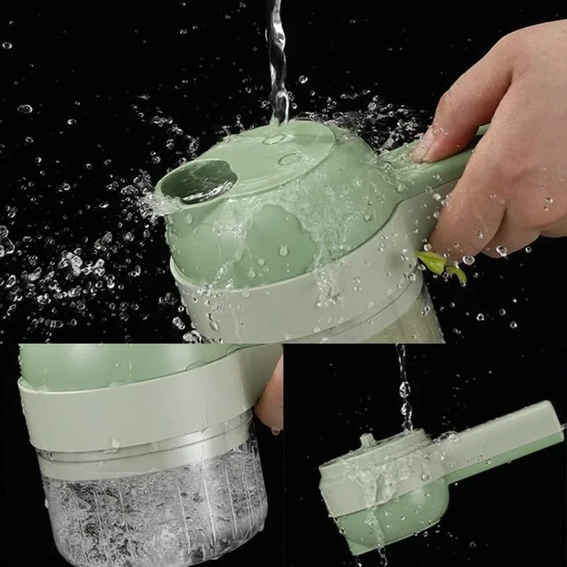 4-in-1 Handheld Electric Vegetable Cutter Set - Spiral Slicer Masher Kitchen Tool 3