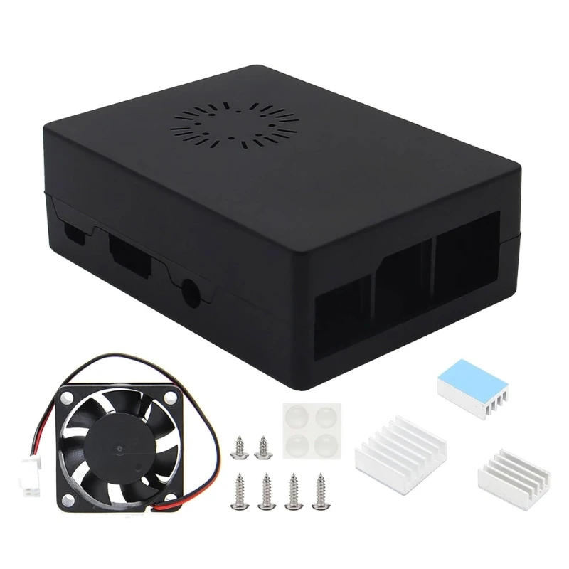 

Case forRaspberryPi3b 3b+ ABSShell Heatsink Cooling Fan Computer Mainboard