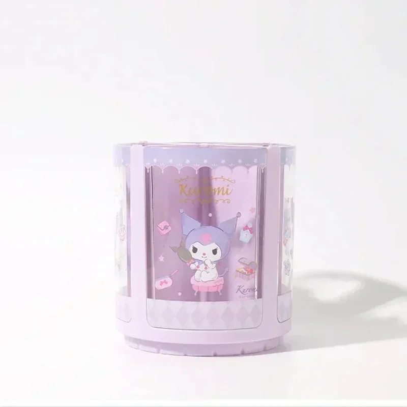 Pen Holder MINOSO Sanrio Genuine Melody Cinnamoroll Kuromi Rotating Cartoon Desktop Organizer Stationery Cosmetics Storage