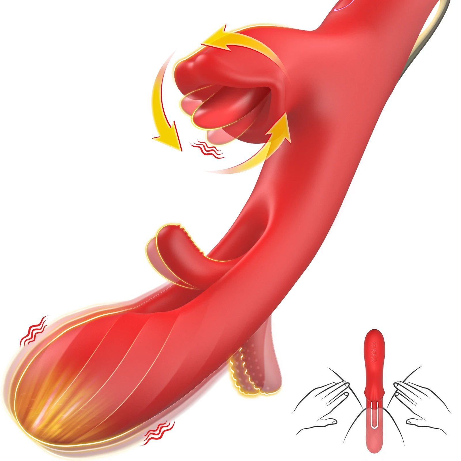 2 in 1 Tongue Thrusting Dildo Vibrator for Women 360 Rotating Clitoris Licking Flapping Adult Sex Toys Couple Female Masturbator