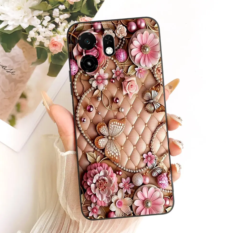 Luxury Floral Phone Case - Fashionable Silicone Cover with Cute Painted Design