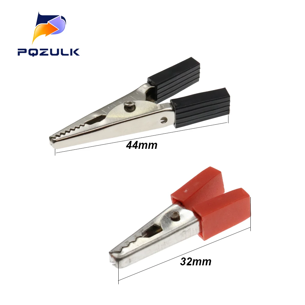 10PCS Insulated Crocodile Clips 35MM 50MM Plastic Handle Cable Lead Testing Metal Alligator Clips