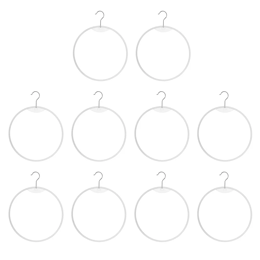 

Jojofuny Skirt Hangers Scarf Holder 10Pcs Plastic Round Circle Hanger Thong Underwears Display Ring Hangers Hook Bikini Swimwear