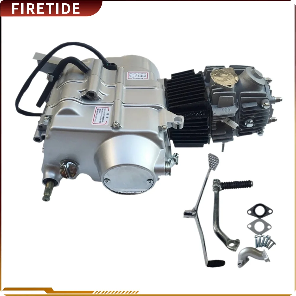 מנוע 4-זמן 125CC ערכת מנוע לאופנוע 125CC מנוע חשמלי עם התחלה רגל אוטומטית מנוע כסף