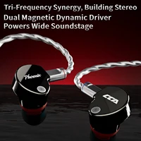 CCA Phoenix Metal Alloy Body 10mm Dual Magnetic Dynamic Coil HIFI Sound Quality In Ear Wired Esports Music Earphones - Image 3