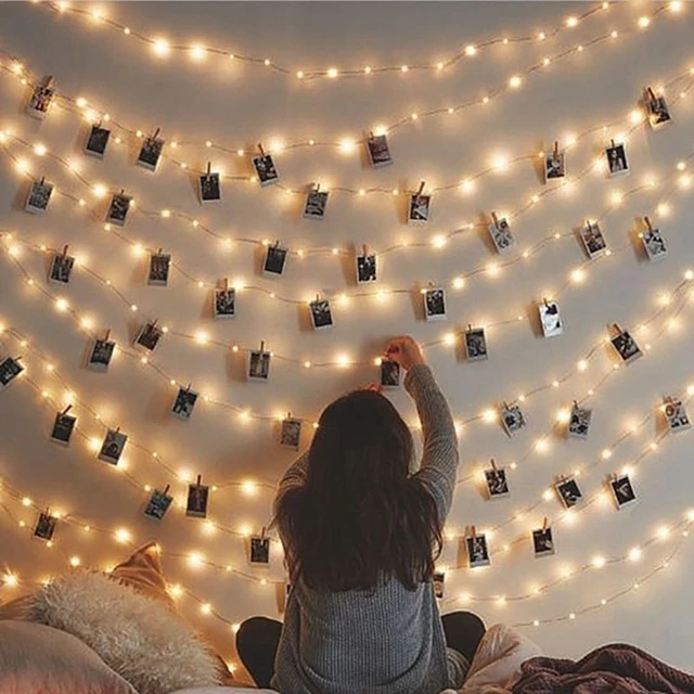 높은 밝기와 저전력 소비를 특징으로 하는 LED 사진 클립 스트링 라이트 벽 조명