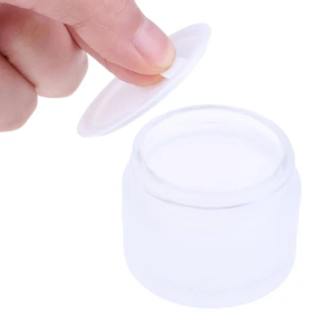 1/5PC 5g 10g 15g 30g 50g Frosted Glass Jar Skin Care Eye Cream Jars Pot Refillable Bottle Cosmetic Container With Wood Grain Lid - Thumbnail 6