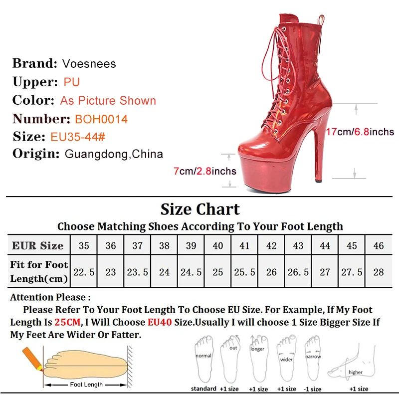 Fashion Sexy Knight Boots Female 7Inch High Heel Platform Gorgeous Colors Ankle Boots for Women Shoes 17CM Pole Dancing Boots