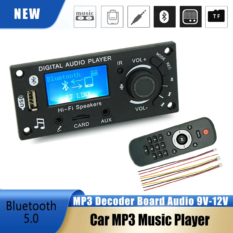 Car Radio Board Bluetooth Car Kit Music Player Module Wireless MP3 Decoder Board 9V-12V WMA Lossless Audio USB AUX TF Speaker car multimedia player,car radio