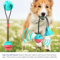 Pet Dog Chew Toy for Large Small Dogs Suction Cup Rubber Ball Rope Interactive Vocal Toys Indestructible Tooth Clean Slow Feeder 2