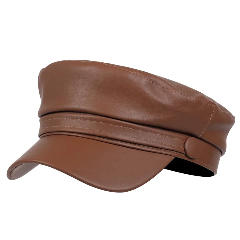 2019 new Korean leather beret fashion ladies hat super fire wild hats high quality outdoor leisure caps hat male beret hat Berets