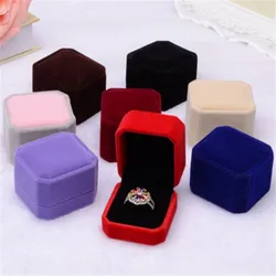 Wholesale Engagement Velvet Earring Ring Packaging Box Jewelry Organizer Valentine's Day Gift Ring Display Holder Storage Box