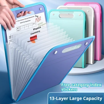 Cartella portadocumenti a 13 scomparti – Organizzatore di documenti A4 per scuola, ufficio, università | Portadocumenti Espandibile Multi-Tasca per Carta