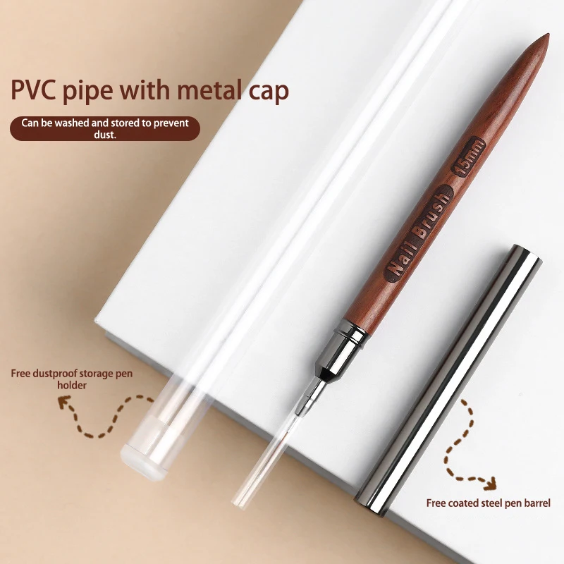 Sandalwood Extremely Fine Nail Design Line Pen Nail Construction Painting Brush Uv Gel Extension Drawing Carving Pen Diy 5