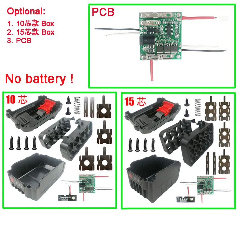 

Li-ion Battery Case Charge Protection Circuit Board PCB For Lomvum Zhipu Hongsong Jingmi no For Makita 18V Lithium Battery Box