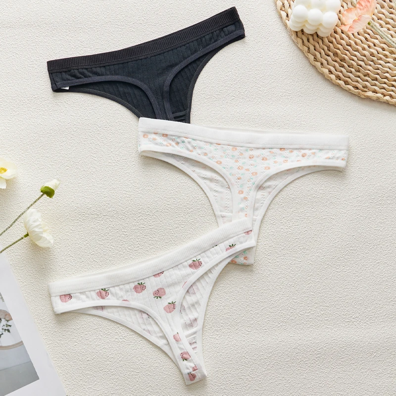 cotton print thong set front view