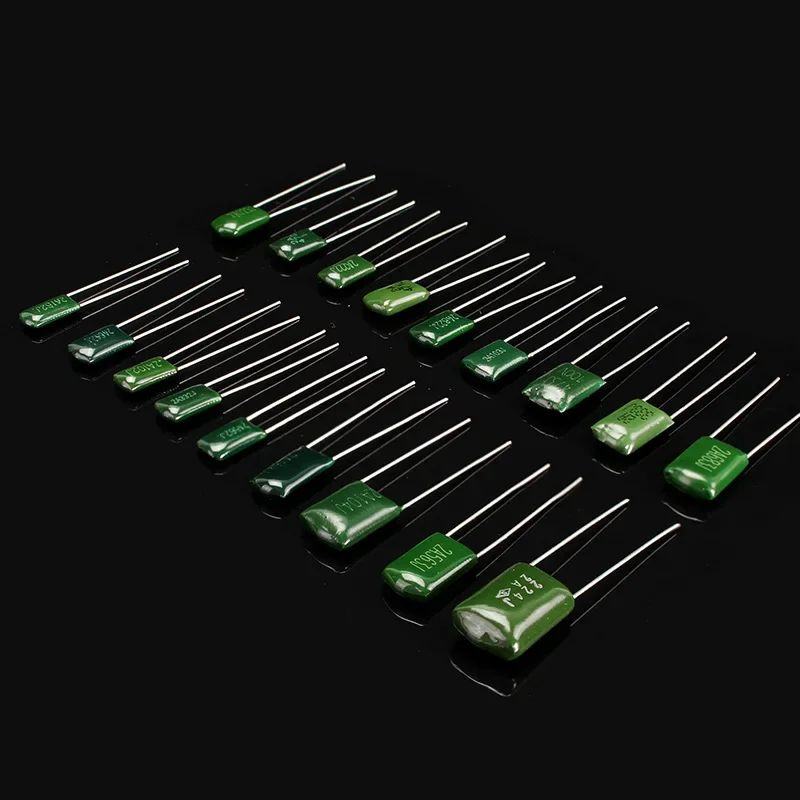 Polyester Film Capacitor Kit 150/180/620PCS 100V 1nF 1.5nF 2.2nF 100nF 2A102J 2A471J 2A222J 2A392J 2A332J 2A472J 2A103J 2A473J