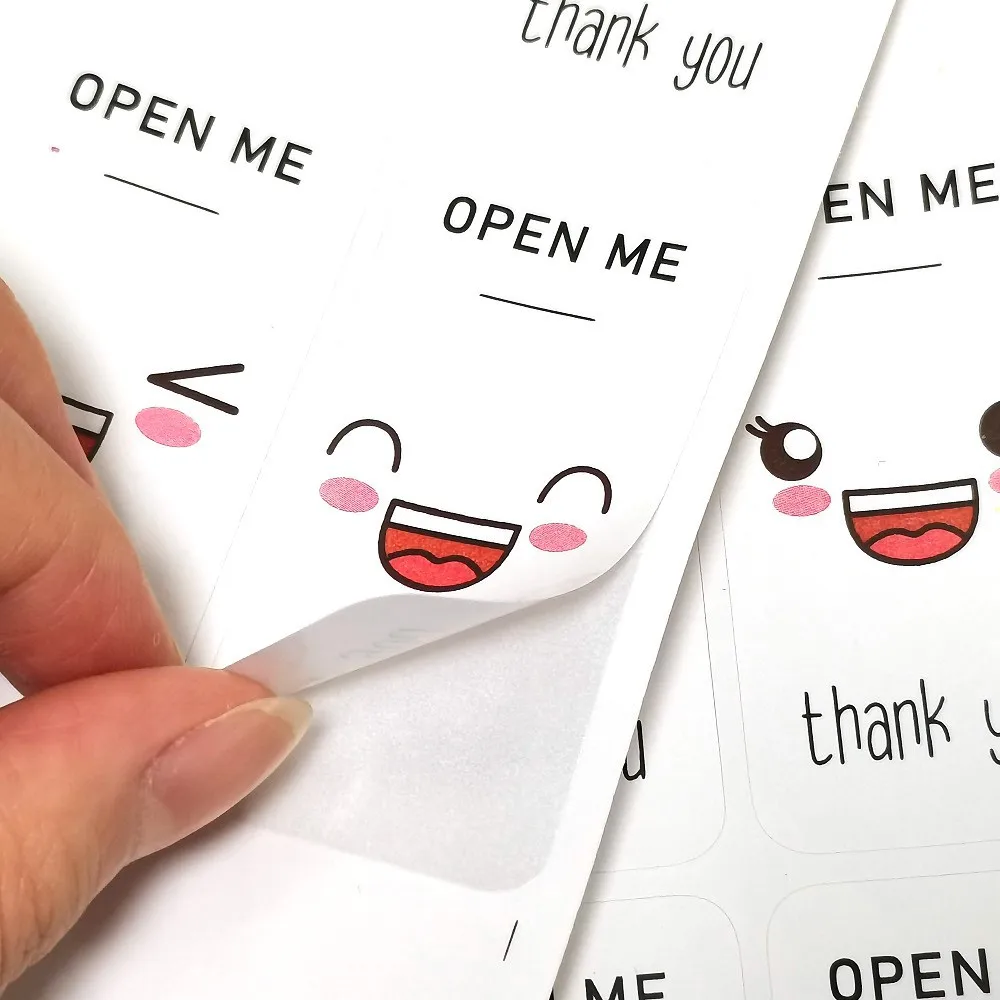 40-100pcs Cute OPEN ME STICKERS 3*6cm Labels Thank Your Stickers For Small Business Package Decor,Gift Box bag,Shipping Stickers
