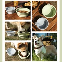 Dog Feeders Folding Silicone Bowl Outdoor Travel Foldable Portable Cat Dog Food Water Container Feeding Tray Bowl Pet Supplies 2