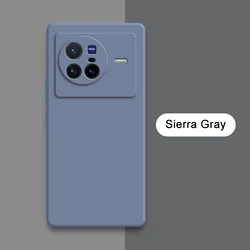 Premium Square Liquid Silicone Shockproof Phone Case - 360° Protective Cover for VIVO X70 Pro Plus (Sierra Gray)