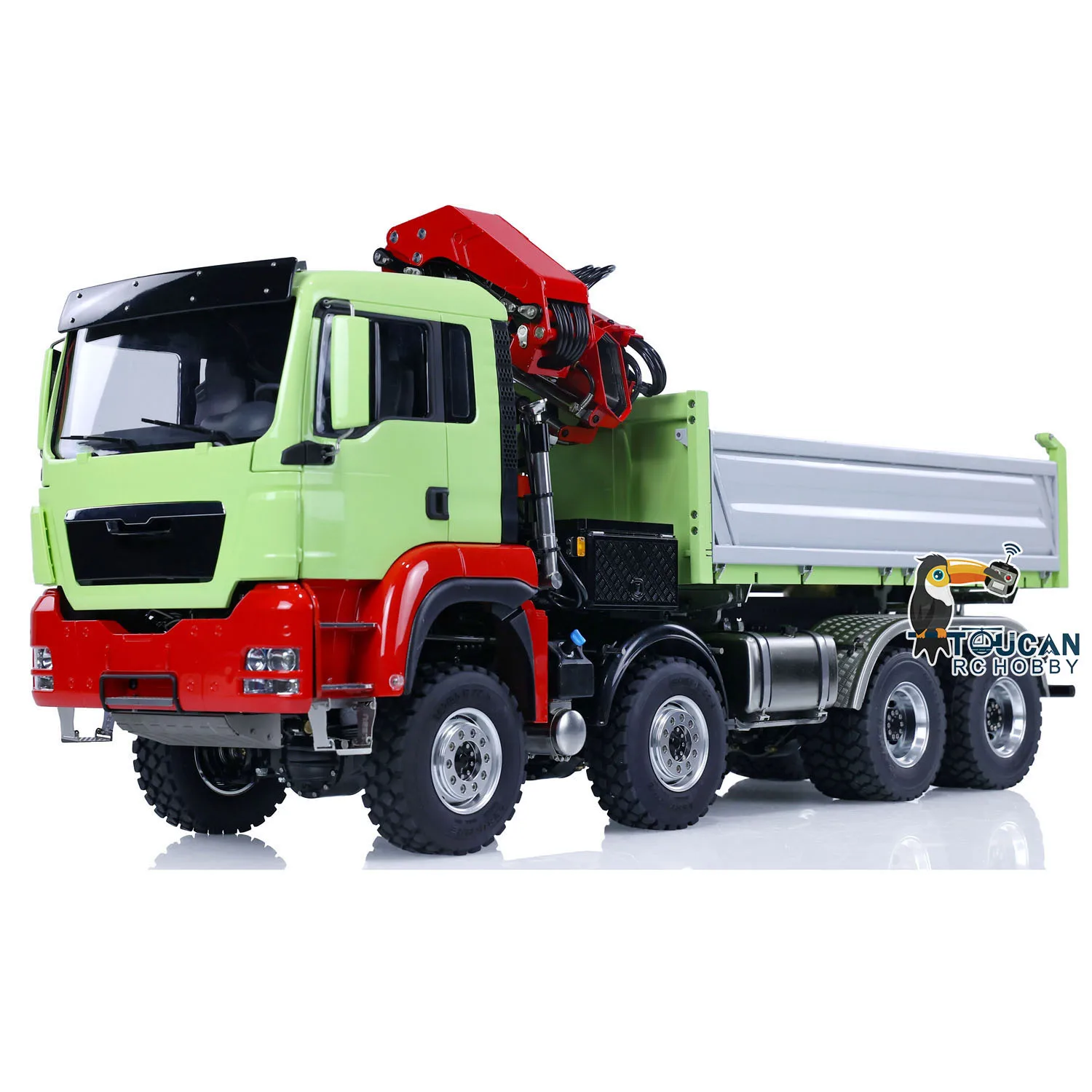LESU 1/14 8X8 RC Hydraulic Three Way Dumper Truck Z0063 For Painted Assembled Crane Tipper Car Toys KIT TOUCAN Th21649-SMT3 3