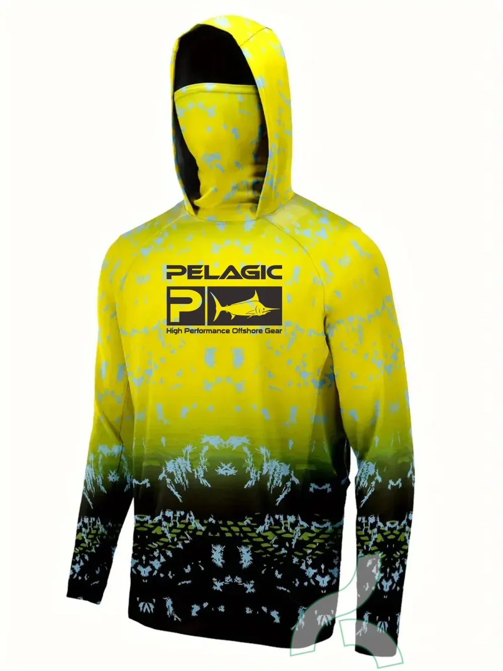 Pelagic 낚시 의류 햇빛 차단 후드 마스크, 올인원 낚시 셔츠, Upf 50, 사냥 캠핑 앵글 티셔츠