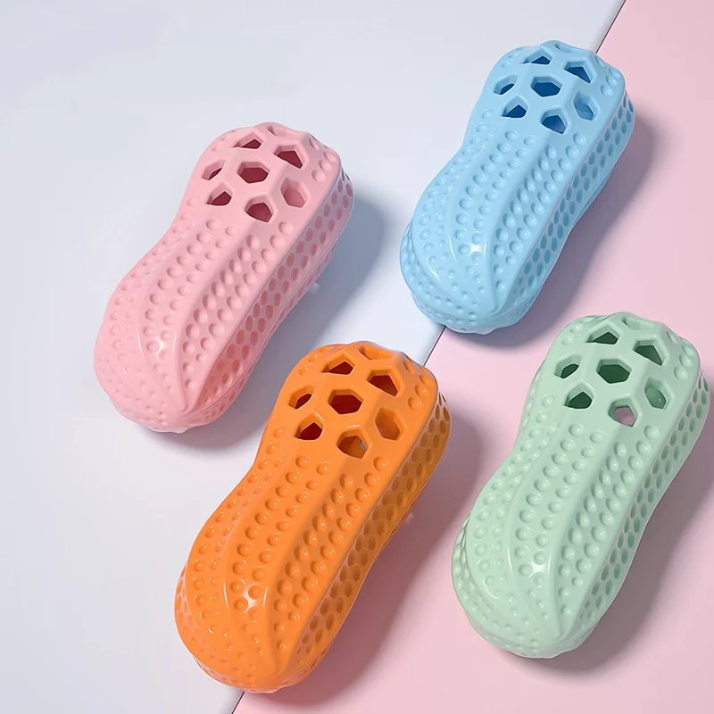 Juguete masticable para perros forma cacahuete tpr resistente_voghion.com