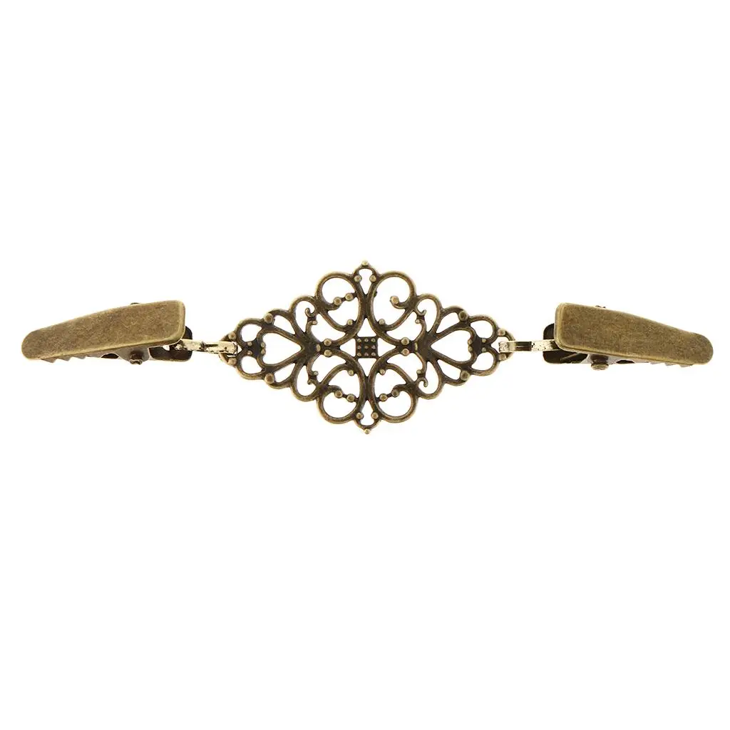 Women Vintage Sweater Cardigan Clip Hollow Alloy Plating Clothing Clips