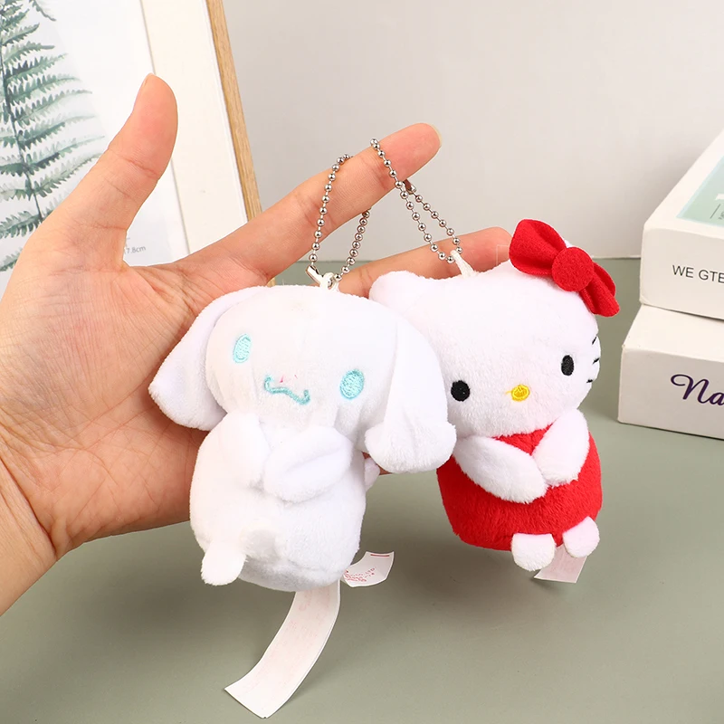 

Sanrio Keychians Kawaii Плюшевые игрушки Kuromi Cinnamoroll мягкие куклы Мультяшные фигурки плюшевые детские игрушки