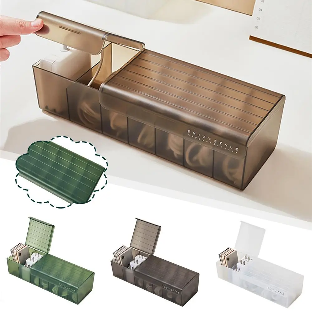 

Desktop Storage Box Data Cable Organizer Charging Cable Transparent Line Data Charging Multifunctional Case Storage Box Hea Y5I6