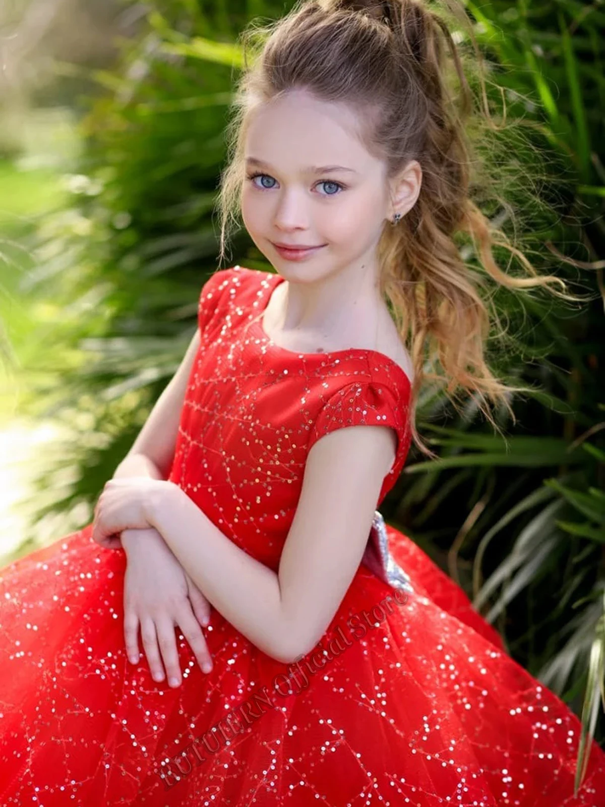 Red And Silver Flower Girl Dresses