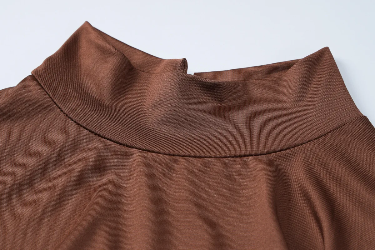 Skinny Turtleneck Backless Maxi Dress Women's Patchwork High Waist Solid Fashion Hollow Out Party Dress Female Long Dress