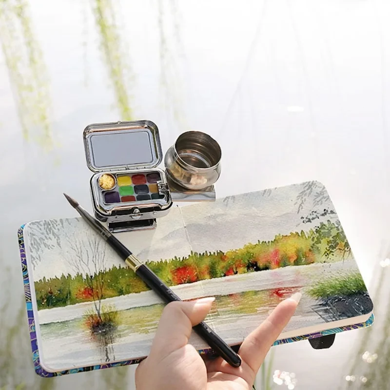 Mini Portable Paint Box Watercolor Paint Dispenser Set Travel Watercolour Paint Set 10/16 Grids Watercolor Palette Empty Box 5