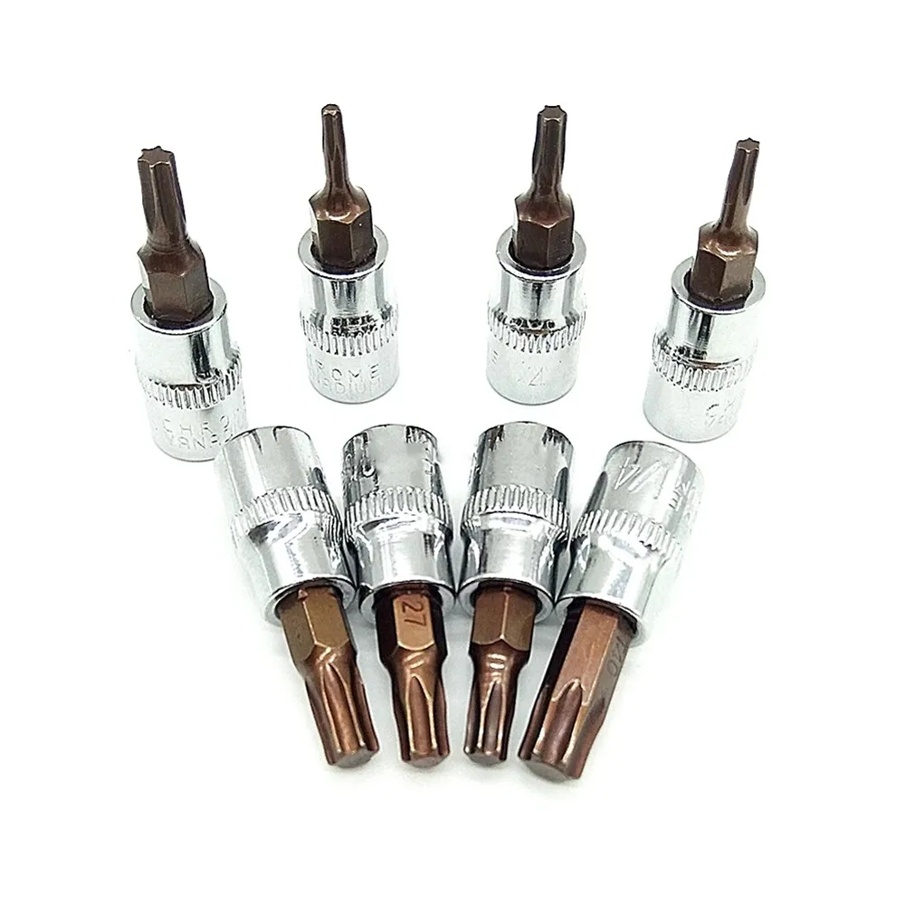 

T8-T40 Torx Bit Socket Set Versatile Hex Shank Design For Factory Repair Shop Home Furnishing Socket Wrenches Hand Tool Part