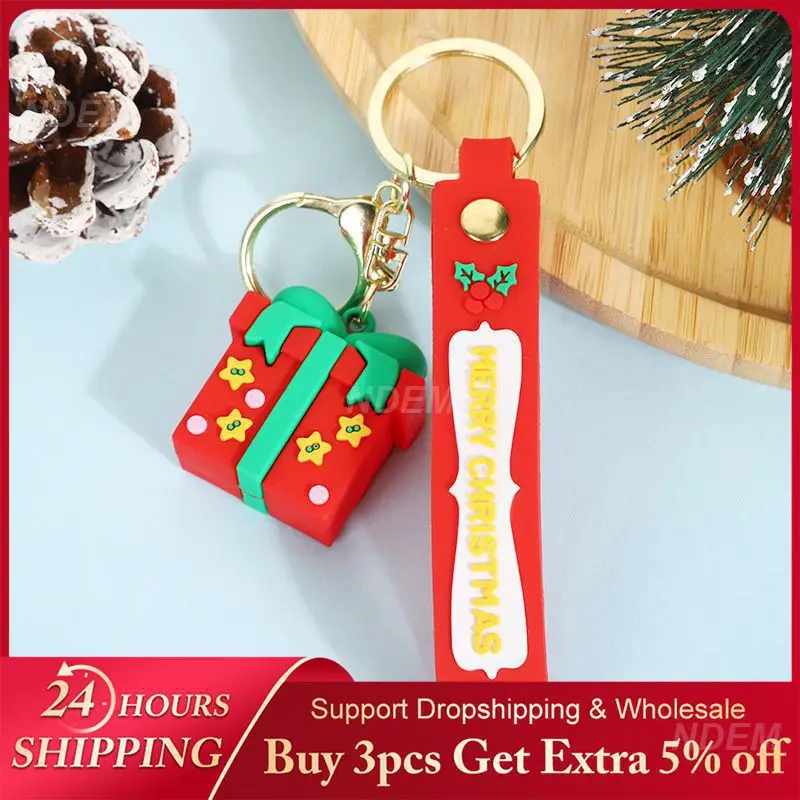 

Santa Claus Keychain Pvc Soft Rubber Cute Pattern Hanging Ornaments Holiday Gifts Snowman Excellent Material Pvc Keychain Elk