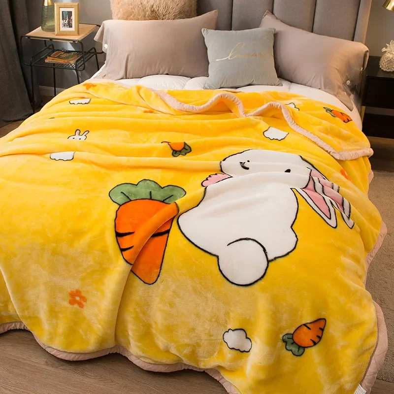 

Мягкое зимнее одеяло, одеяло для кровати с принтом Raschel, норковый плед, двойное, полноразмерное, двуспальная кровать, пушистые теплые толстые утепленные одеяла