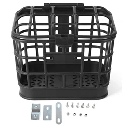 Large Capacity Black Detachable Bike Front Basket with Lid, Anti - Extrusion PC Material (Black)